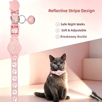 Kalung Pelacak Kucing Peliharaan Kompatibel dengan IOS Tahan Air Apple Find My Tracker Reflektif Nilon