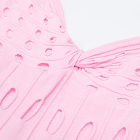 Robe midi en tricot pour femme, mode été : élégante, sans manches, ajourée, col en V, jupe évasée, robe de plage