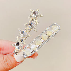 2022夏季银色水晶珍珠发夹女新娘花型发饰合金女童 - Product Image 4