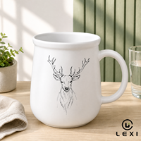 Mug à café en céramique personnalisé de 400 ml avec motif de bonbons, tasse en porcelaine blanche pour le petit-déjeuner, le thé, le lait, usage quotidien, maison, bureau, cadeau