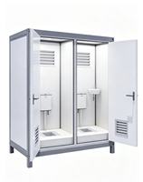 Baño Público Prefabricado de Panel Sándwich de Doble Unidad para Exteriores, Diseño Ecológico y Duradero, Fácil Instalación, Inodoro Completo