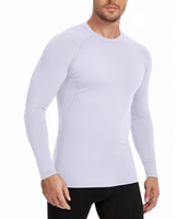 Kaos Rashguard Lengan Panjang Kompresi Latihan BJJ Jiu Jitsu Bahan Polyester Tipis Khusus Pria, Bernapas