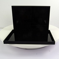 Nouvelle boîte en plexiglas rectangulaire noire à 45 degrés avec couvercle, boîte en acrylique personnalisée