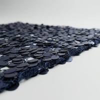 Tissu en tulle brodé de sequins ronds de grande taille, poids moyen, pour robes de soirée et costumes de scène pour filles