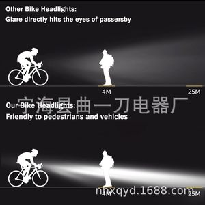 Phare de vélo rechargeable à LED, lumière avant super lumineuse, lampe de vélo pour la conduite nocturne - Product Image 1