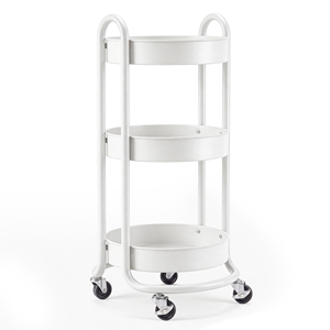 Carrito de Almacenamiento Multifuncional de 3 Niveles, con Ruedas, Metálico, de Forma Ovalada, Ahorra Espacio - Product Image 1