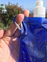 Bouteille d'eau pliable personnalisée fournie par l'usine Pochette debout réutilisable pour voyage Gym Camping Randonnée