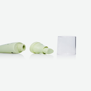Pale Green PE Squeeze Tube With Press Flat Silicone Applicator Tip & Clear Outer Cover For <b>Sunscreen</b> Lotion - Product Image 2