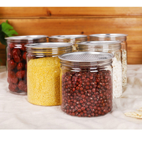 New Design Food Safe Candy Round Plastic Jam Jars 3 oz 8 oz 6 oz 100 ml 140ml 200ml Capacity with Aluminum Lid and Tear Cap