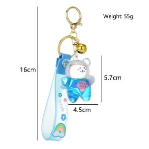 Luxury Sweet Cute Bear Cartoon Lazy Liquid <b>Key</b> <b>Chain</b> Shape <b>Key</b> <b>Chain</b> Acrylic Liquid Bear <b>Key</b> <b>Chain</b> - Product Image 6