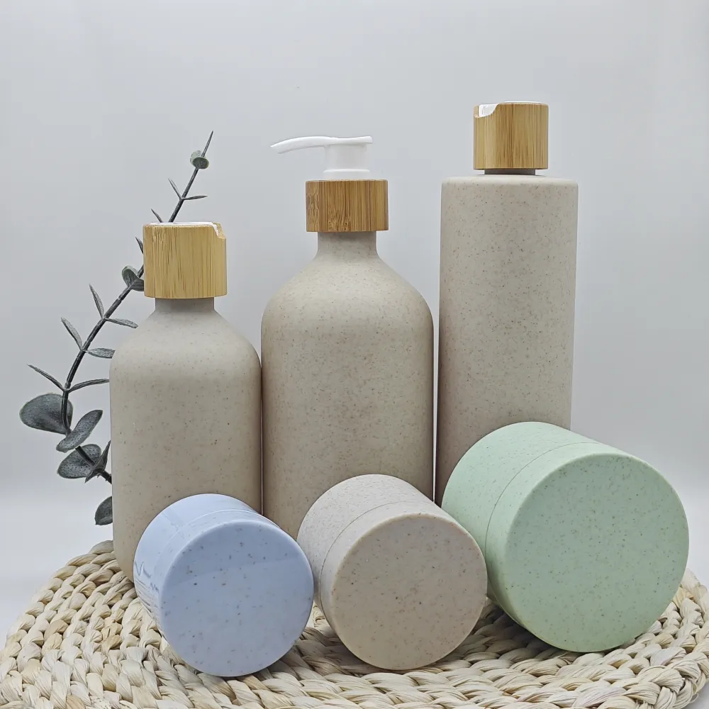 250ml 500ml biodegradabile eco friendly paglia di grano spremere bottiglia di shampoo per imballaggio cosmetico
