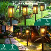 Lampe solaire à ampoule tungstène pour chemin extérieur, étanche IP54, blanc chaud, haute luminosité, capteur de lumière, rechargeable, faisceau 360°, jardin