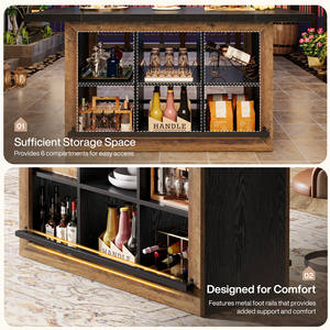 <span class=keywords><strong>Isola</strong></span> da Cucina Tribesigns con Spazio di Archiviazione, Tavolo Alto con 6 Scomparti Aperti e Poggiapiedi - Product Image 6