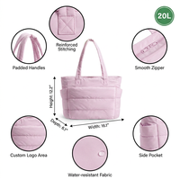 Sac fourre-tout matelassé léger et imperméable en satin, style vintage tendance, sac à bandoulière nuage pour femme, idéal pour le quotidien, les loisirs et les voyages