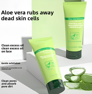 Gel exfoliant à l'<span class=keywords><strong>aloe</strong></span> <span class=keywords><strong>vera</strong></span>, nettoyant en profondeur pour le visage et le <span class=keywords><strong>corps</strong></span>, gommage doux pour éliminer les peaux mortes, convient à tous les types de peau - Product Image 4