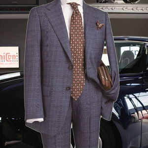 Лидер продаж, итальянский однобортный костюм с нагрудными лацканами, 2 шт., мужской костюм в классическом стиле, итальянский тканевый Костюм Джентльмена на заказ - Product Image 6