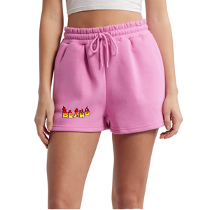 Shorts décontractés pour femmes, 100% coton, 350 GSM, coupe régulière, respirants, taille élastique, haute qualité, personnalisables OEM - Product Image 1