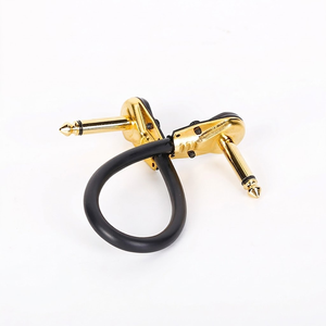 Câble d'effets de guitare 30 cm 6,35 mm 90 degrés TS Mono à faible capacité en cuivre sans oxygène blindé équilibré de qualité supérieure - Product Image 1