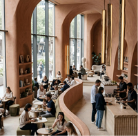 Meubles de restaurant sur mesure, banquettes en forme de S, sièges pour hôtels et restaurants, solutions de conception de tables de restaurant en bois