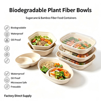 Bol ovale profond en papier jetable, tendance, pour plats légers à emporter, bol à salade élégant, boîte à lunch commerciale, compatible micro-ondes