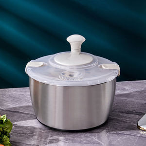 Grand essoreur à salade écologique en acier inoxydable, ensemble d'égouttoirs pour légumes et fruits, fonction d'égouttage, compatible lave-vaisselle - Product Image 4