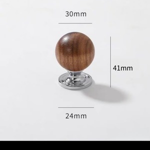 Wooden Round Cabinet Knob 30mm Diameter 41mm Height Traditional Style for Storage and Closet Doors - Product Image 1