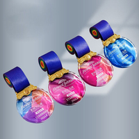 Médaille de sport en cristal MVP Champion Winner Finalist, personnalisable, gravée au laser, or, argent, bronze, avec finition UV, en stock