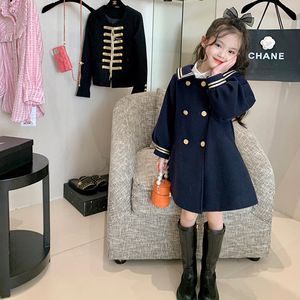 Abrigos Personalizados para Niñas, Bonitos y Elegantes, de Lana, Transpirables, Ecológicos, con Mangas <span class=keywords><strong>Farol</strong></span>, Cálidos para Invierno, con Cierre de Botones, Color Sólido - Product Image 3