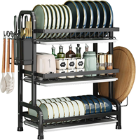 Égouttoir de cuisine moderne et simple, autoportant, multi-niveaux, multifonctionnel pour le séchage et le rangement des bols et assiettes