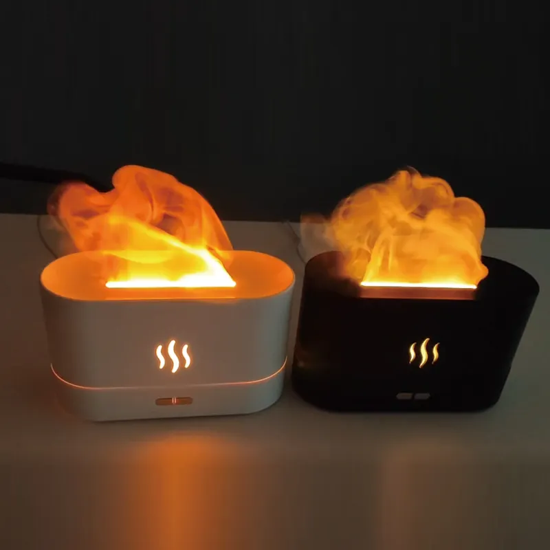 Diffuseur d'huile essentielle de flamme d'air 3D, diffuseur d'arôme humidificateur d'air de feu ultrasonique lampe de flamme 2022