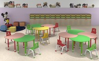 Ensemble table et 4 chaises pour enfants, table et chaises pour tout-petits, pour salle de classe, garderie