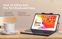 Sarung KEYBOARD MFI, Generasi Ke-5 iPad dengan Keyboard 2020, Sarung Dapat Diisi Ulang dengan Tempat Pensil untuk iPad 10.2/10.5 Inci