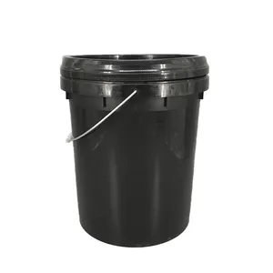 5gallon 20 Liter Black Plastic Paint Bucket Bucket With Lids
