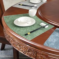 Nouveau set de table d'extérieur de style chinois, résistant à l'huile et à l'eau, haut de gamme, antidérapant, écologique, en cuir, isolant thermique