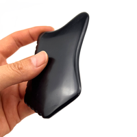 Planche de massage Gua Sha en pierre de Bian noire naturelle avec logo personnalisé pour le visage et le corps, outil de beauté amincissant et de raclage