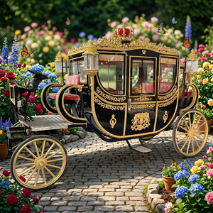 Charrette royale électrique élégante pour chevaux, chariot de mariage Cendrillon, charrette royale pour princesse - Product Image 1