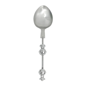 Stainless Steel Spoon With Beaded Handle Round Tableware For Western Style Dinner <b>Set</b> - Product Image 1