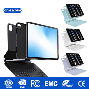 ผู้ผลิตเคสคีย์บอร์ดระดับพรีเมียม OEM ODM เคสคีย์บอร์ดไร้สายรุ่นใหม่ Magic Keyboard พร้อมไฟ RGB Backlit และแม่เหล็ก สำหรับ iPad ขนาด 11 นิ้ว / 13 นิ้ว (อุปกรณ์เสริม) - Product Image 1