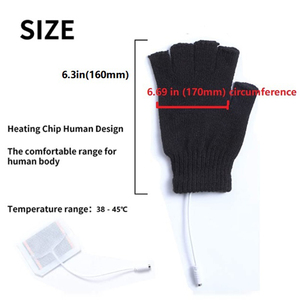 Gants à tricoter demi-doigts chauffants USB avec design lavable <span class=keywords><strong>pour</strong></span> les activités <span class=keywords><strong>de</strong></span> plein air comme le <span class=keywords><strong>ski</strong></span> <span class=keywords><strong>de</strong></span> <span class=keywords><strong>fond</strong></span> - Product Image 6
