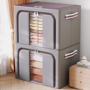 Boîte de rangement pliable en tissu avec cadre en acier pour vêtements, paniers, sacs de rangement pour literie - Product Image 6