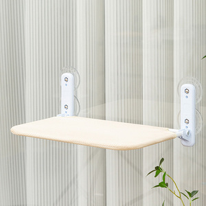 Hamaca para Gatos de Color Gris, Blanco y Beige, Asiento para Ventana, Hamaca para Mascotas Montada en la Pared - Product Image 2