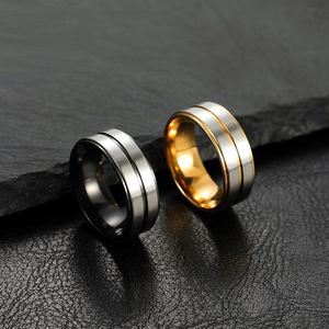 Anillos De Acero Inoxidable Brushed Dual Tone Matte <b>Black</b> <b>Rings</b> Made Titanium Steel <b>Men</b> Personality <b>Ring</b> Charming Jewelry - Product Image 1
