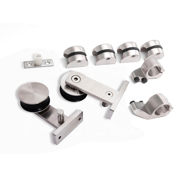 High Quality E-TOP Stainless Steel Sliding Roller Barn Single Wood Door Track Hardware Kit Durable Low Noise Hotel Use Lifetime