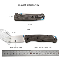 Couteau pliant de luxe en fibre de carbone avec bouton de pouce, couteau de poche EDC, plusieurs finitions de lames, acier inoxydable, DIY