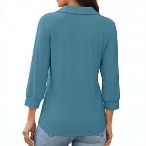 Camiseta Polo Personalizada para Mujer, Corte Ajustado, Algodón Elástico Piqué, Cuello Camisero, Pantalones, Exportadores Directos, Precio de Fábrica, Suministro al por Mayor - Product Image 6