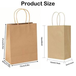 Kraft Paper <b>Gift</b> <b>Bags</b> With_Handles Bulk for Packaging <b>Christmas</b> Party - Product Image 4
