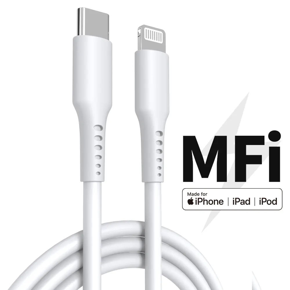 Câble de données USB à charge rapide de 1m de type C à 8 broches certifié MFI pour chargeur d'iPhone
