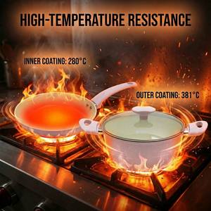 E-TOP Batterie de cuisine en céramique, Ensembles d'ustensiles de cuisson en céramique, Vente en gros, Ensemble de poêles et marmites, <span class=keywords><strong>Cocotte</strong></span> en fonte, Poêle en céramique - Product Image 4