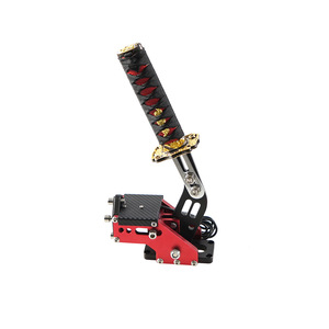 Volant de course USB filaire pour simulateur de jeu de drift, poignée carrée linéaire Katana pour PC, noir et rouge, en acier - Product Image 1