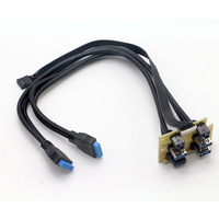 Accessoire informatique panneau avant usb 3.0 20pin vers usb A 3.0 femelle + type C femelle prise ordinateur carte mère câble
